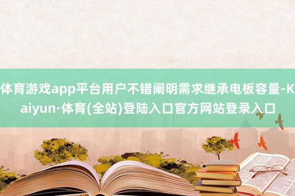 体育游戏app平台用户不错阐明需求继承电板容量-Kaiyun·体育(全站)登陆入口官方网站登录入口